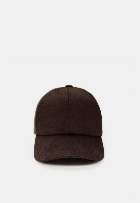 Loro Piana Baseball Cap N33 BASEBALL CAP 100% cashmere cap made in Italy luxury baseball cap dark brown loro piana cashmere, unisex, high quality handmade cap artisan-made hat 