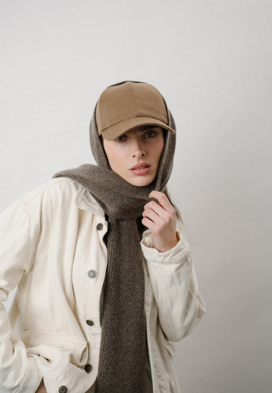 N33 BASEBALL CAP 100% cashmere cap made in Italy luxury baseball cap light brown, camel, beige, unisex, high quality handmade cap artisan-made hat